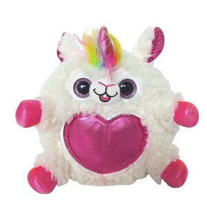 Zuru Rainbocorn Lamb Plush Stuffed Animal Pink Glitter 10 Inch